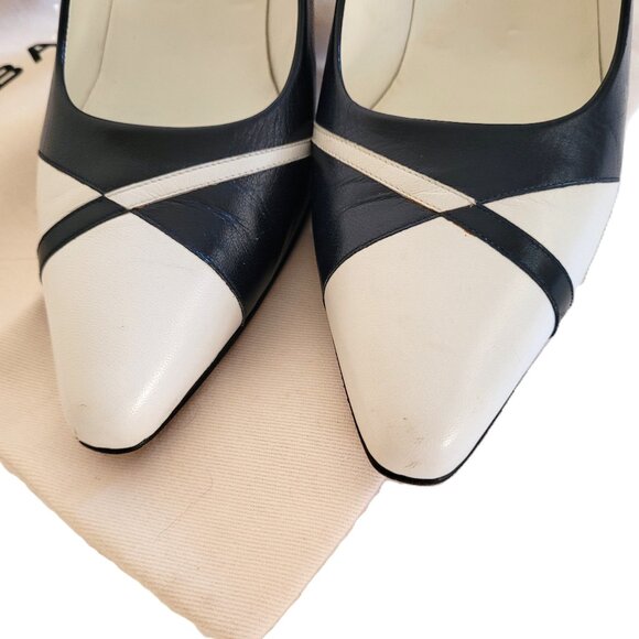 Bally Designer Pumps | Black & White Leather | Size 8.5 M | With Box Dust bag - Picture 10 of 14